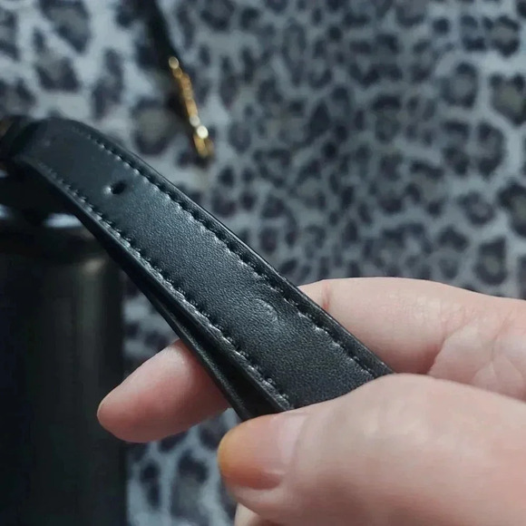 Black Leather Fashion Nano Satchel Bag with Antique Gold Hardware - NWOT - Picture 12 of 16